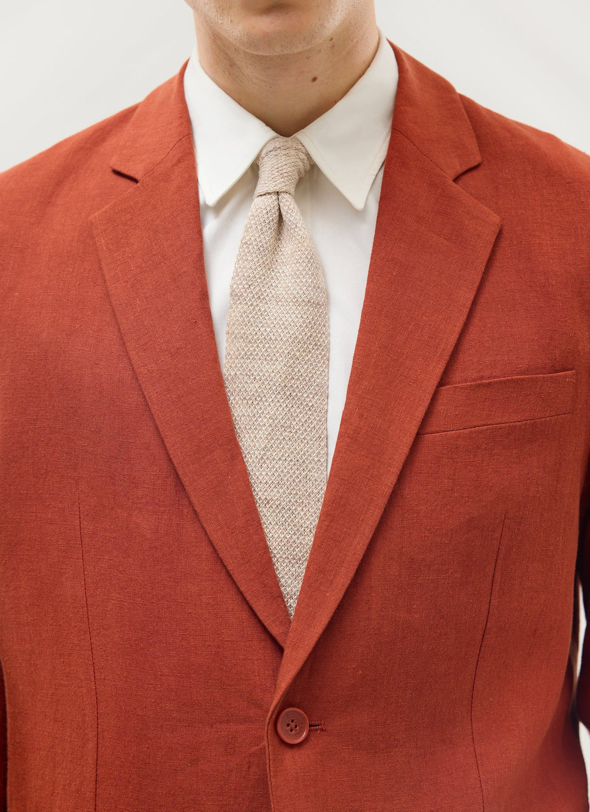 Men's Linen Blazer - Suit Jacket - Rust Red | Percival