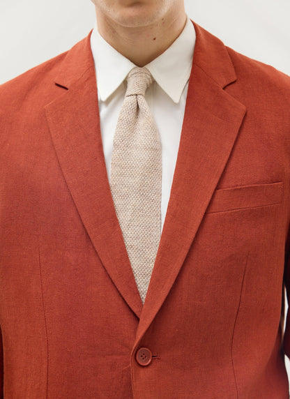 Men's Linen Blazer - Suit Jacket - Rust Red | Percival