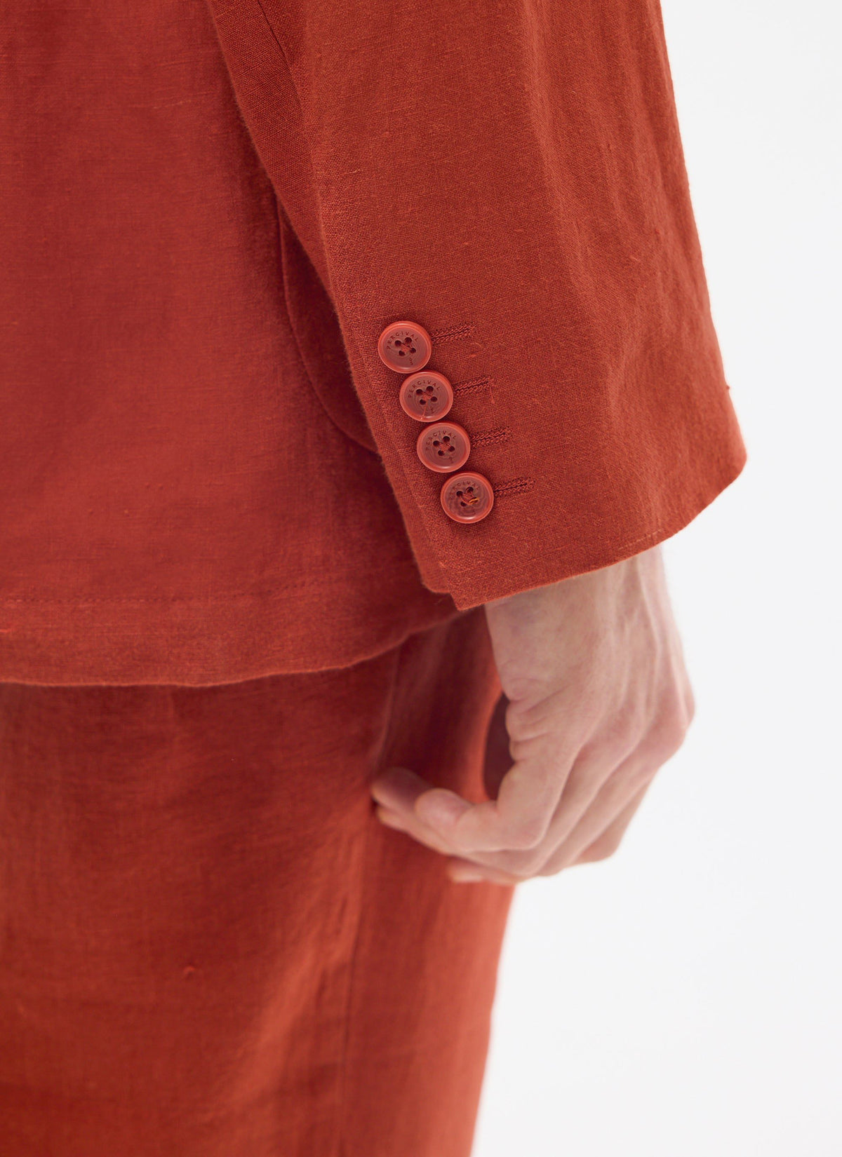 Men's Linen Blazer - Suit Jacket - Rust Red | Percival