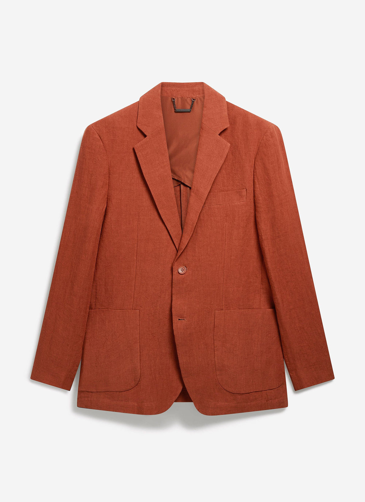 Men's Linen Blazer - Suit Jacket - Rust Red | Percival