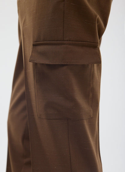 Trentino Tailored Patch Pocket Trouser - Brown | Percival