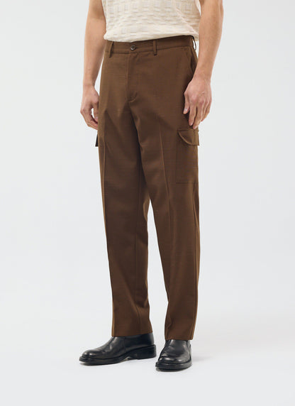 Trentino Tailored Patch Pocket Trouser - Brown | Percival