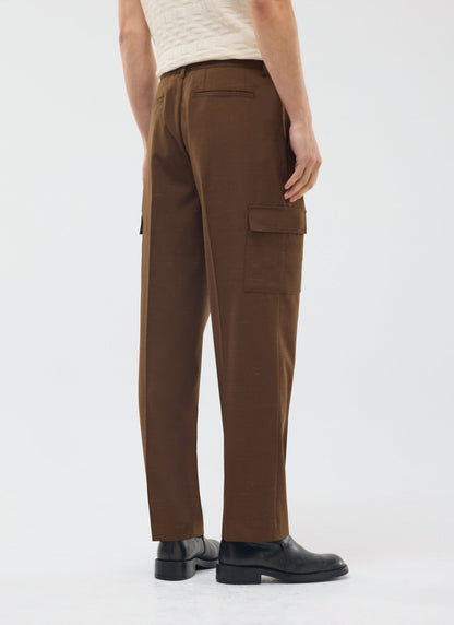 Trentino Tailored Patch Pocket Trouser - Brown | Percival