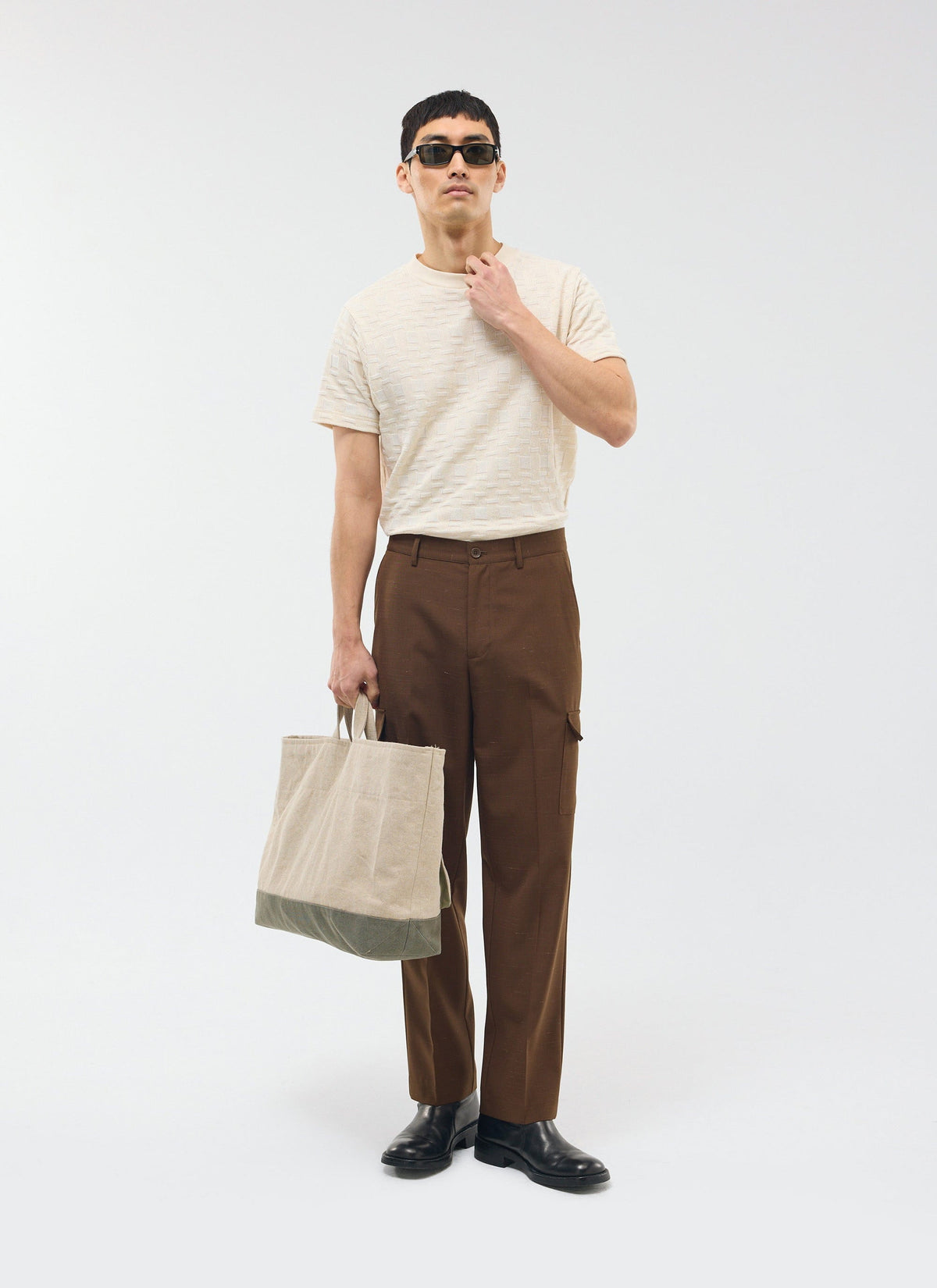 Trentino Tailored Patch Pocket Trouser - Brown | Percival