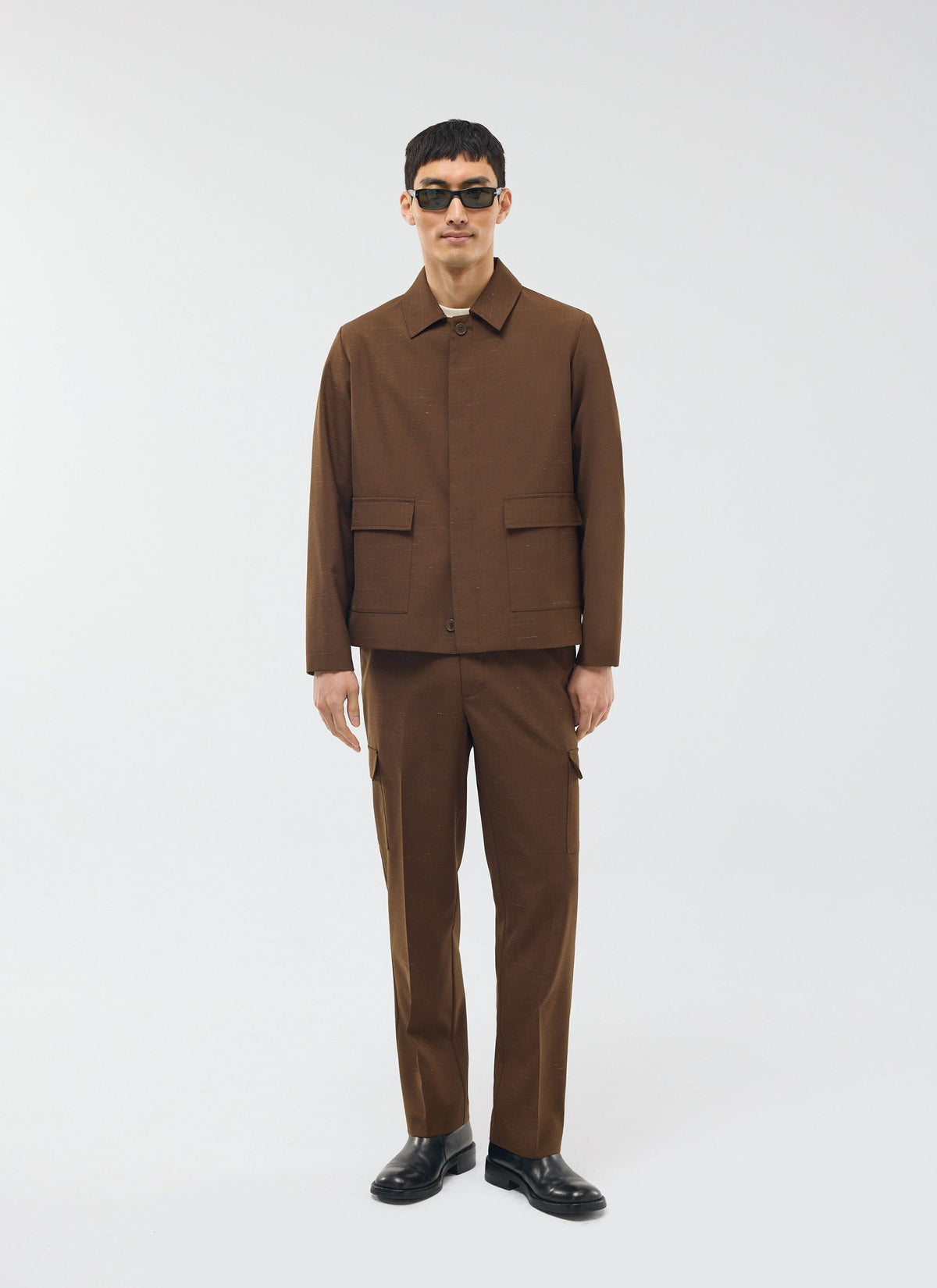 Trentino Tailored Patch Pocket Trouser - Brown | Percival
