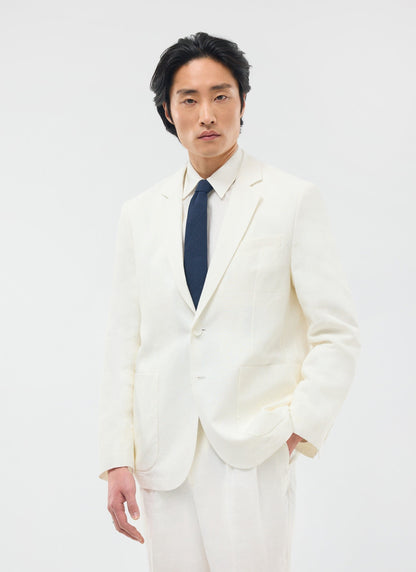 Men's Linen Blazer - Suit Jacket - White | Percival