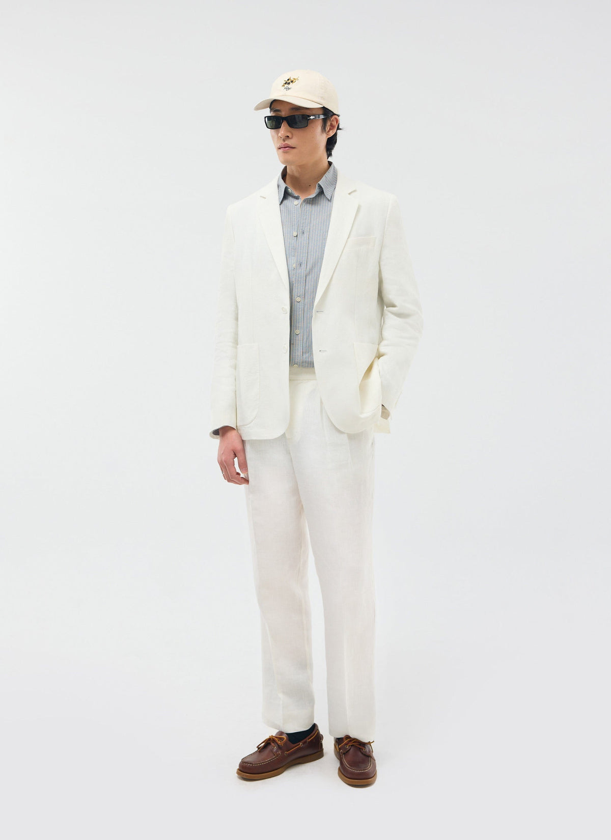 Men's Linen Blazer - Suit Jacket - White | Percival