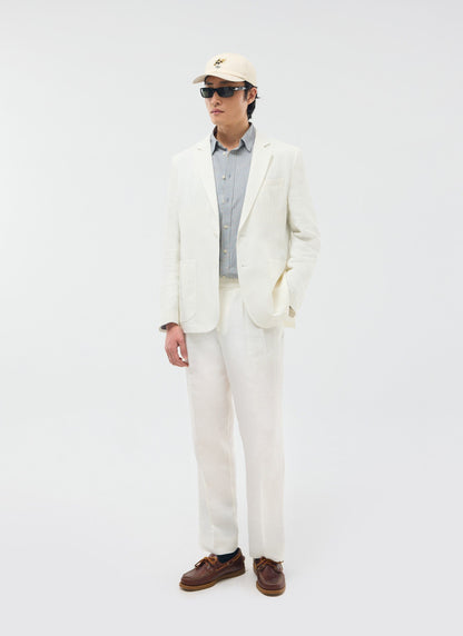 Men's Linen Blazer - Suit Jacket - White | Percival