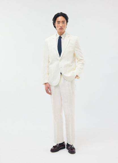 Men's Linen Blazer - Suit Jacket - White | Percival