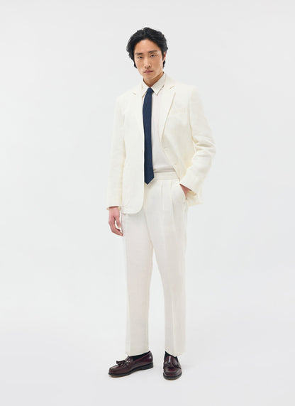 Men's Linen Blazer - Suit Jacket - White | Percival