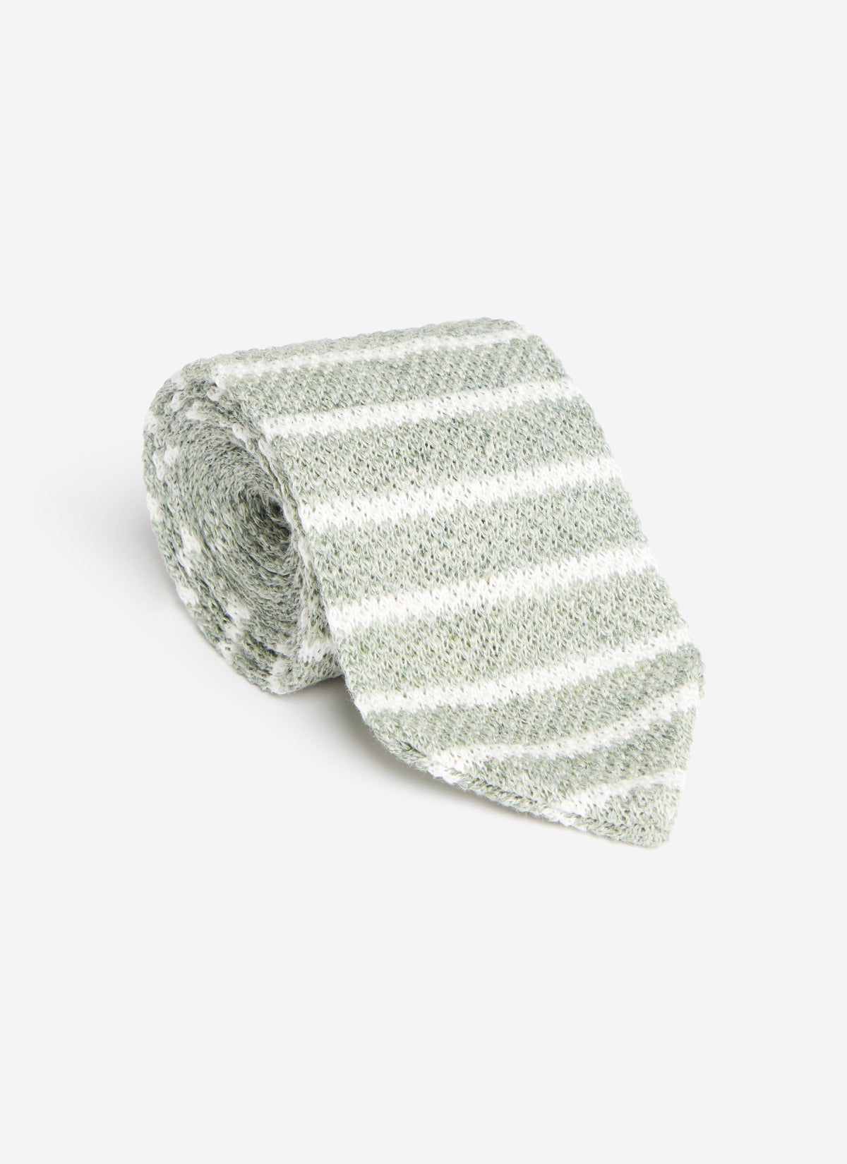 Stripe Linen Tie - Forest Marl | Percival