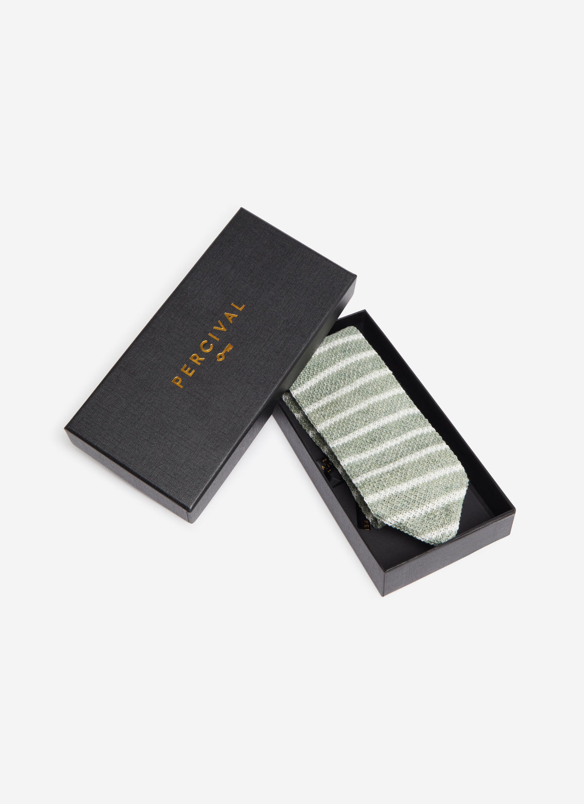 Stripe Linen Tie - Forest Marl | Percival