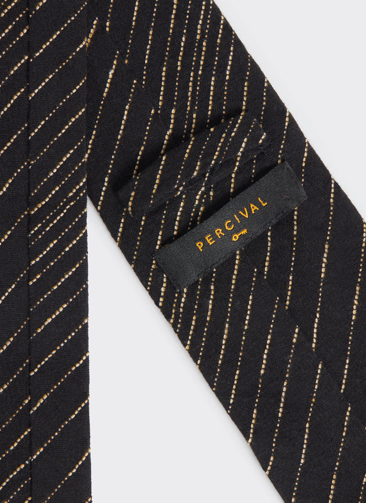 Men's Leland Black Stripe Tie - Classic Cotton Tie | Percival