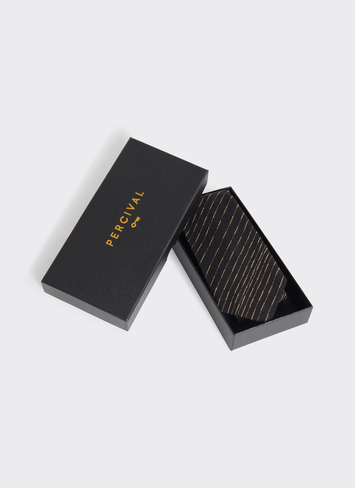 Men's Leland Black Stripe Tie - Classic Cotton Tie | Percival