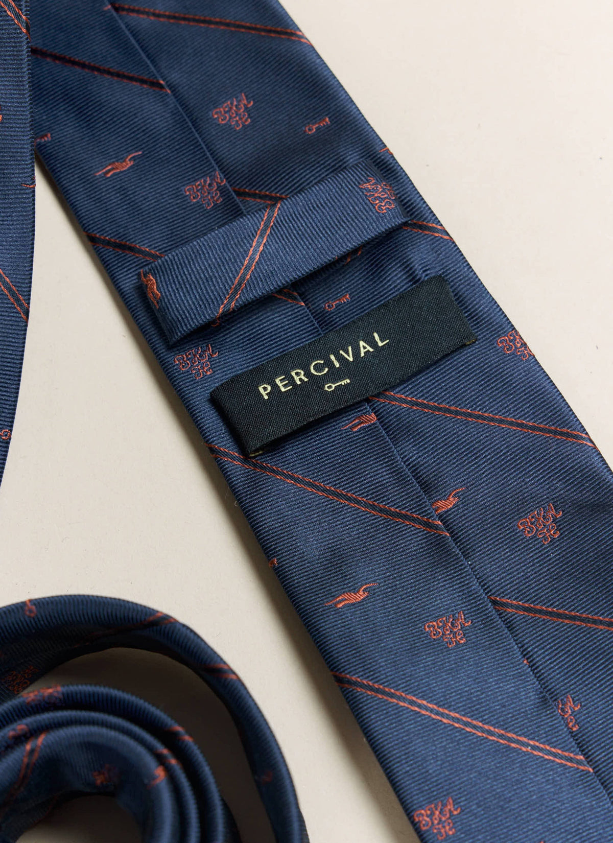 Men's Silk Tie - Jacquard Stripe x Brighton & Hove Albion F.C. - Navy | Percival
