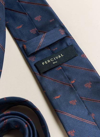 Men's Silk Tie - Jacquard Stripe x Brighton & Hove Albion F.C. - Navy | Percival