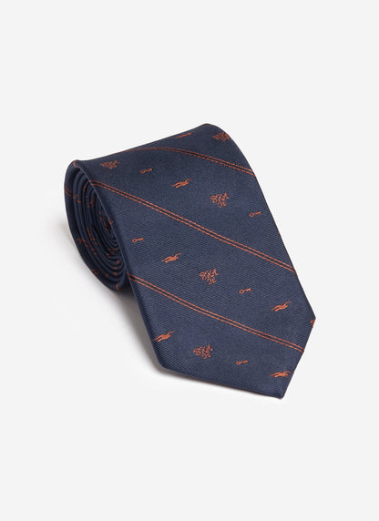 Men's Silk Tie - Jacquard Stripe x Brighton & Hove Albion F.C. - Navy | Percival
