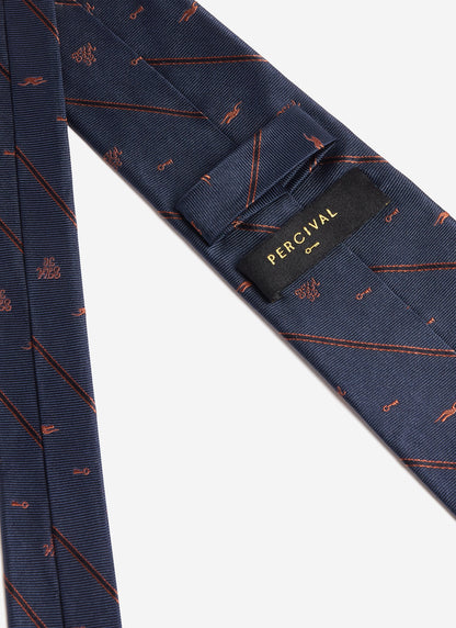 Men's Silk Tie - Jacquard Stripe x Brighton & Hove Albion F.C. - Navy | Percival