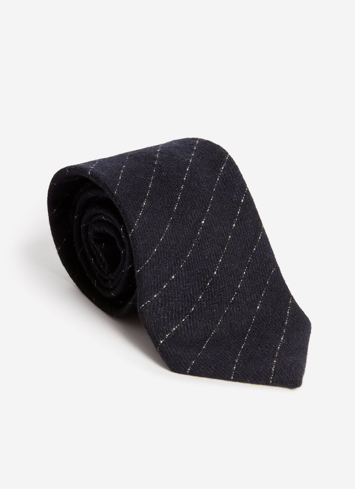 Men's Textured Stripe Tie - Cotton - Navy | Percival