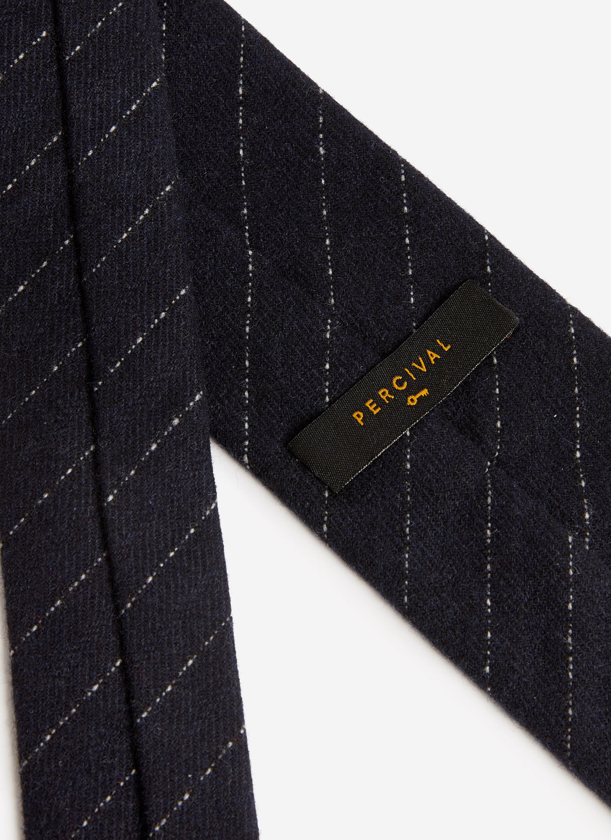 Men's Textured Stripe Tie - Cotton - Navy | Percival