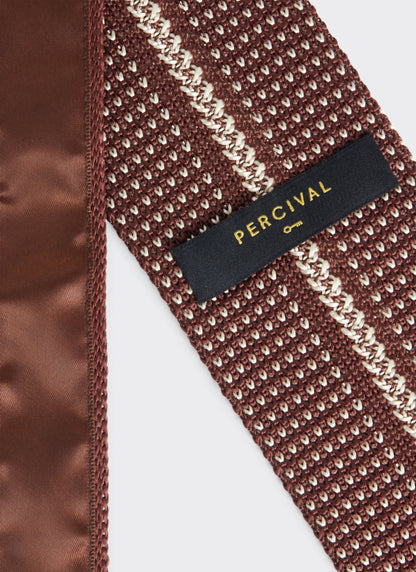 Men's Brown Silk Tie - Birdseye Pattern | Percival