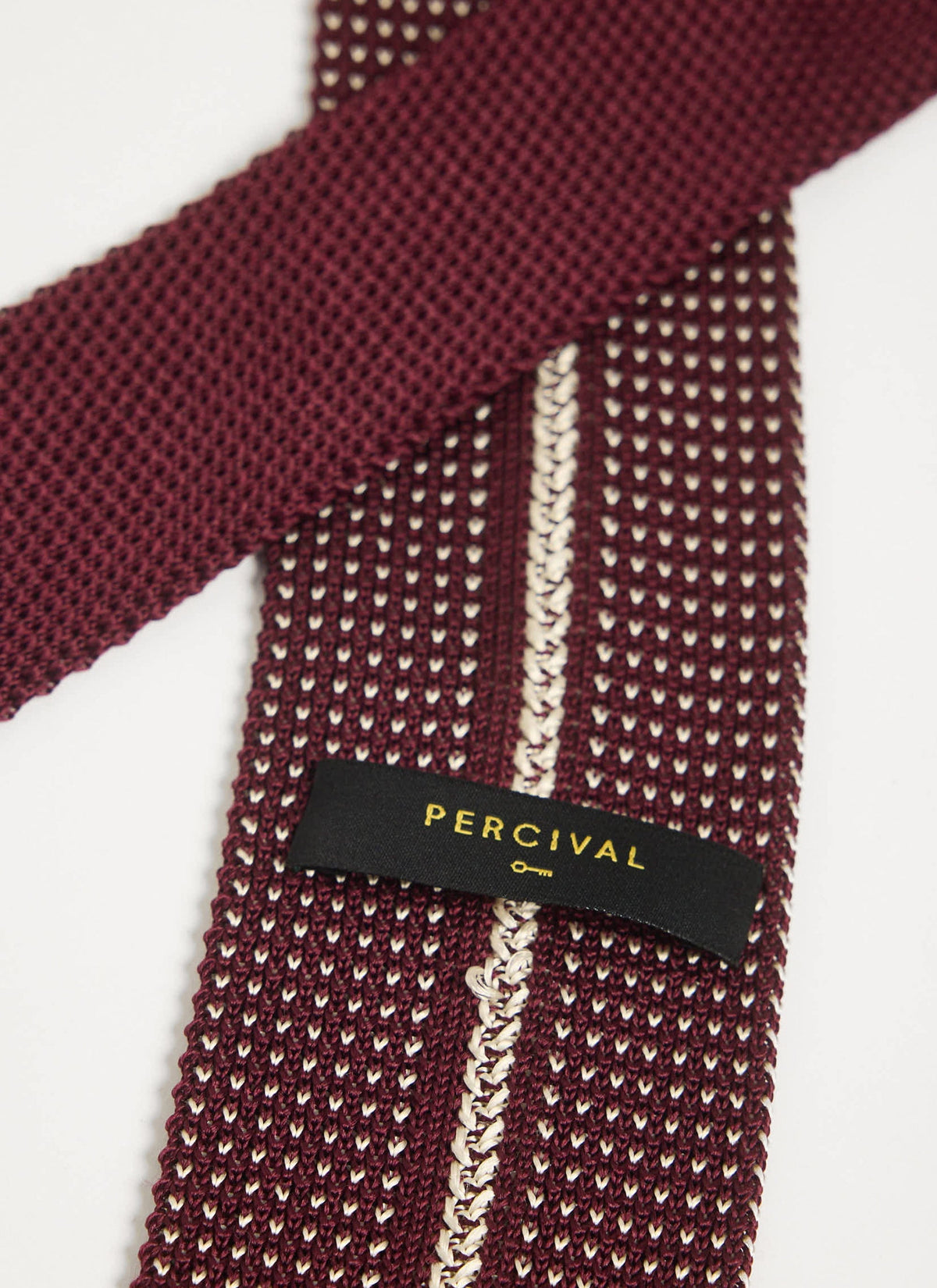 Men's Knit Silk Tie: Birdseye - Red | Percival
