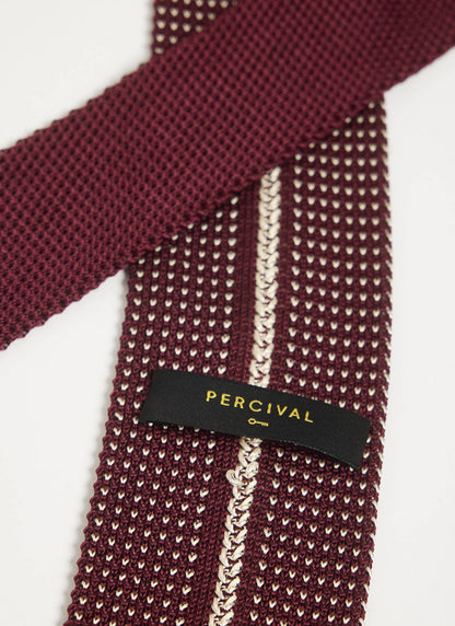 Men's Knit Silk Tie: Birdseye - Red | Percival