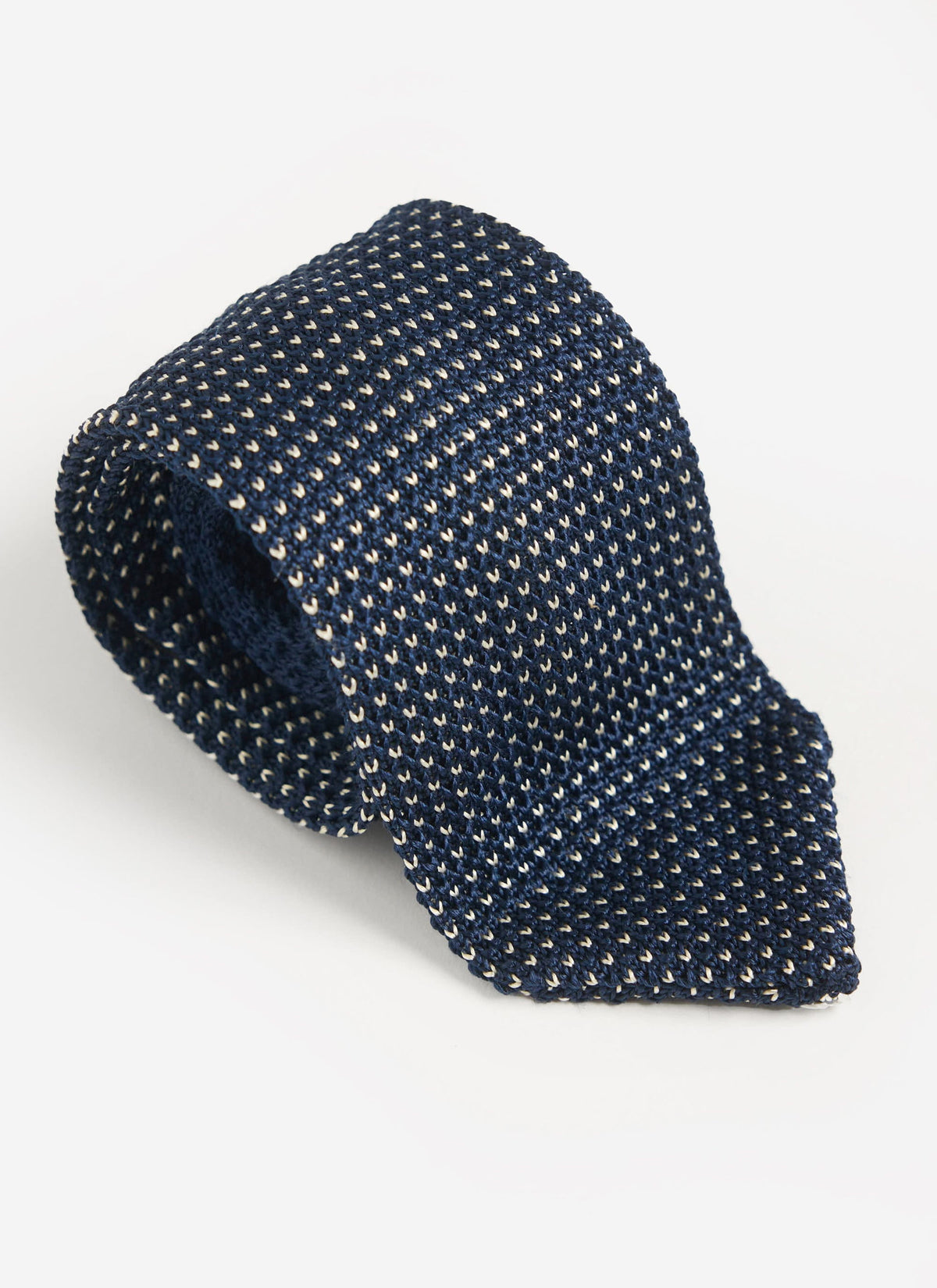 Men's Knit Silk Tie: Birdseye - Blue | Percival