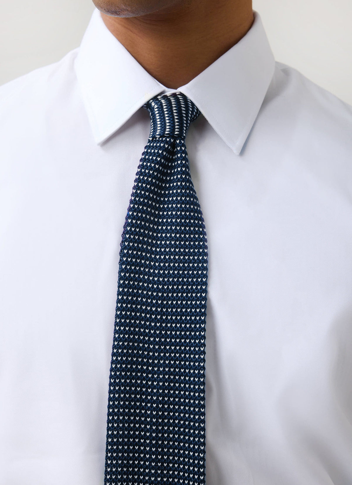 Men's Knit Silk Tie: Birdseye - Blue | Percival
