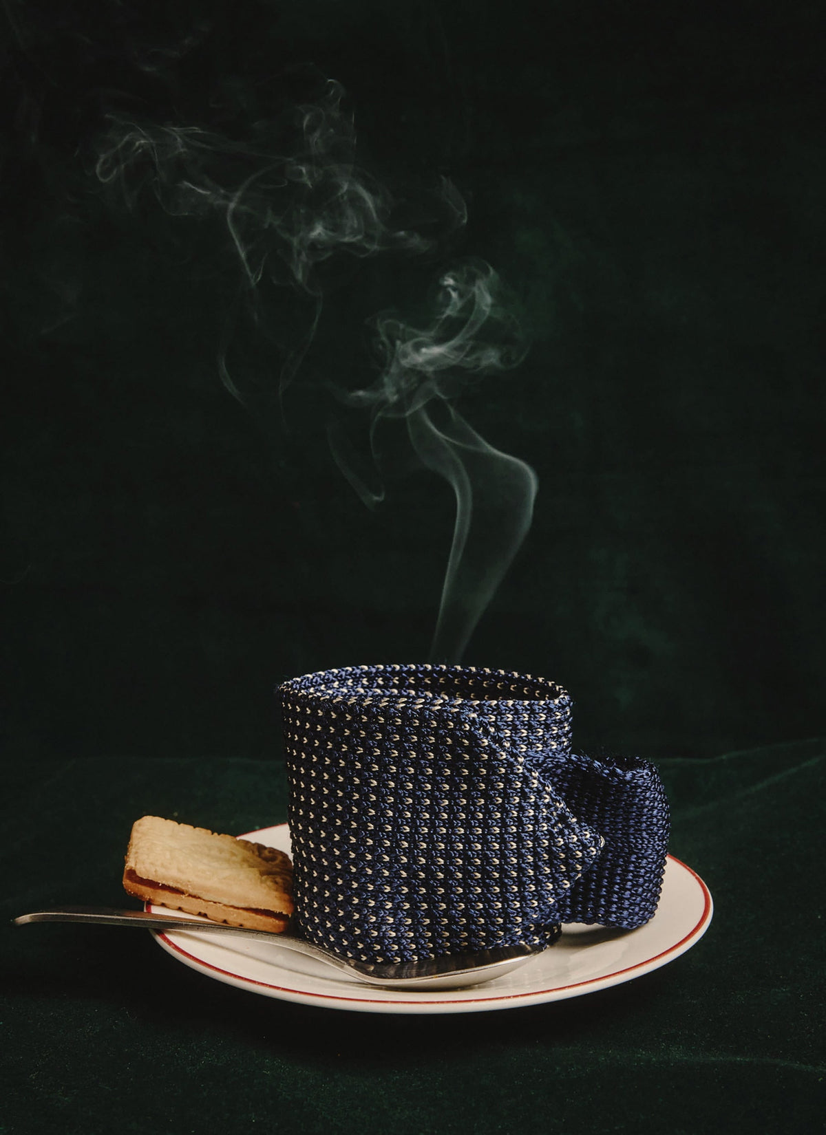 Men's Knit Silk Tie: Birdseye - Blue | Percival