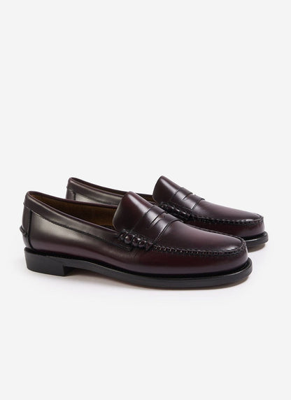 Men's Sebago Loafers - Classic Dan - 100% Leather - Burgundy Red | Percival