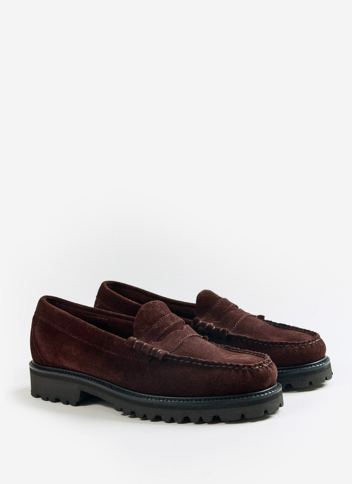 Men's Penny Loafers - G.H.Bass Weejun 90 Larson - Chocolate Suede | Percival
