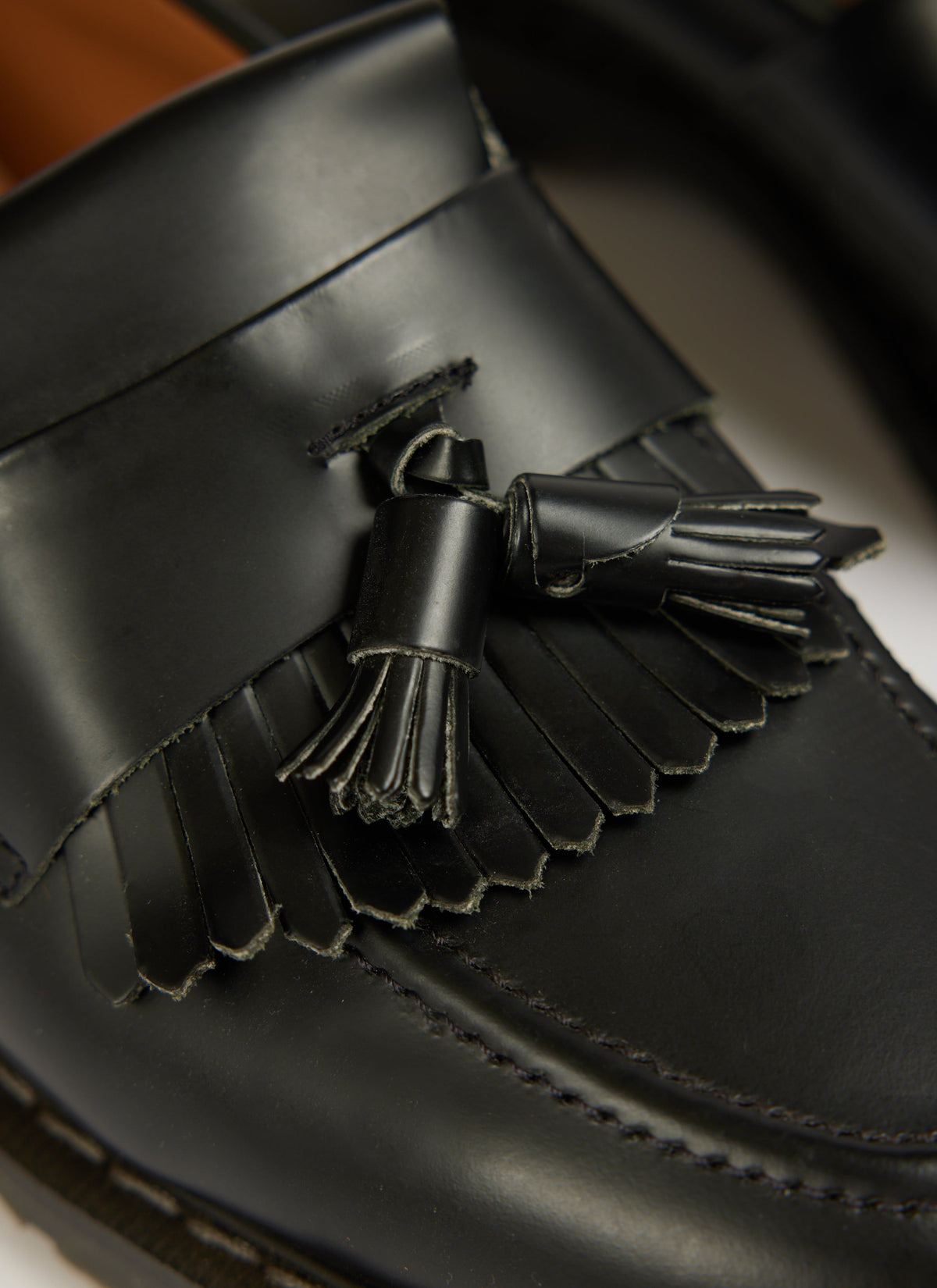 Men's Solovair Loafers - Hi-Shine Tassel - 100% Leather - Black | Percival