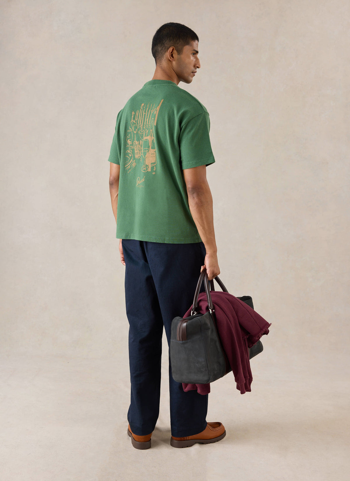 Marley Oversized T-Shirt - Forest Green - Organic Cotton | Percival