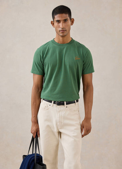 Men's Forest Script Embroidered T-Shirt - Organic Cotton | Percival