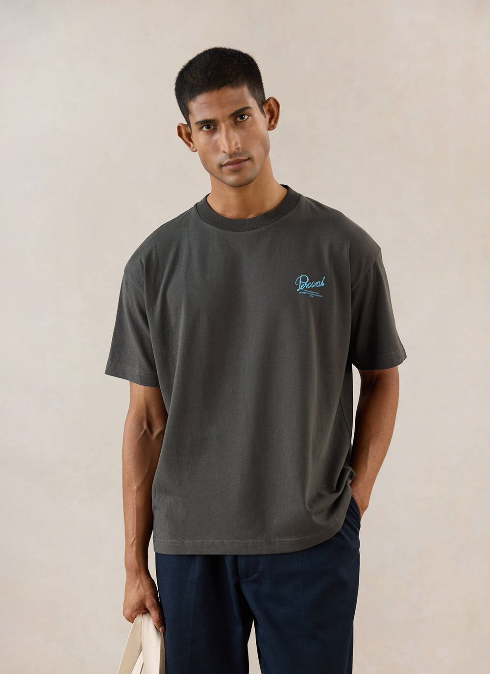 Dawson Oversized T-Shirt - Charcoal Organic Cotton | Percival