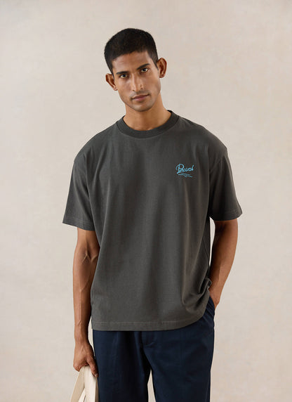 Dawson Oversized T-Shirt - Charcoal Organic Cotton | Percival