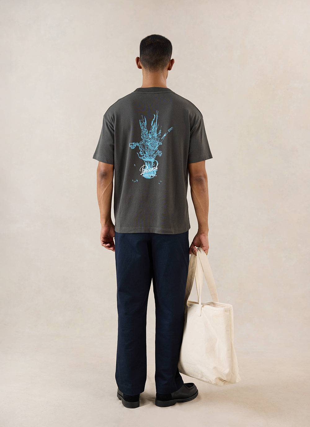 Dawson Oversized T-Shirt - Charcoal Organic Cotton | Percival