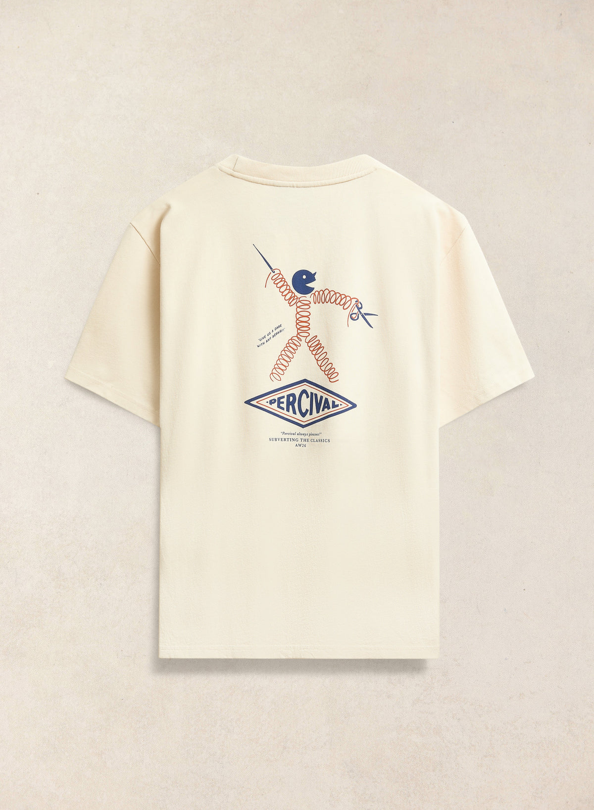 Men's Oversized Graphic T Shirt - Kingston - Cotton - Cream | Percival