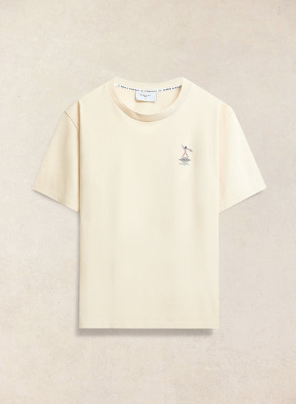 Men's Oversized Graphic T Shirt - Kingston - Cotton - Cream | Percival