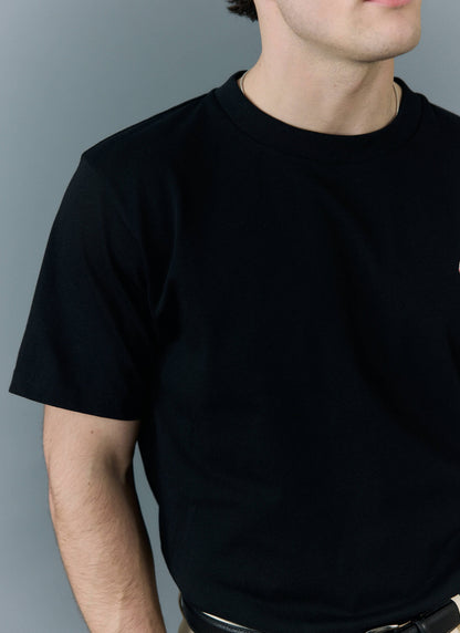 Men's Plain T Shirt - Regular Fit - Organic Cotton - Black | Percival