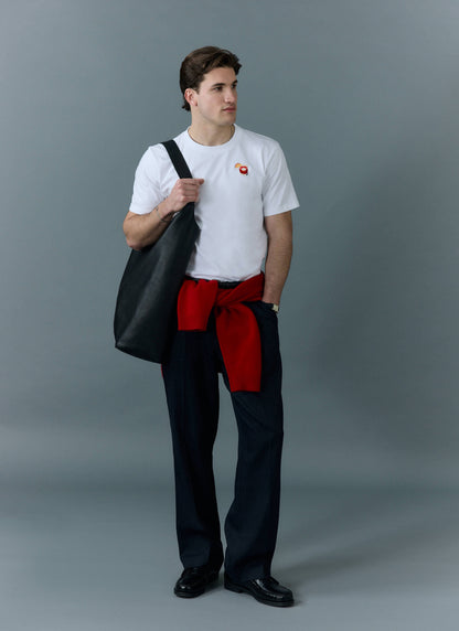 Men's Embroidered T Shirt: Negroni - Heavyweight Cotton - White | Percival
