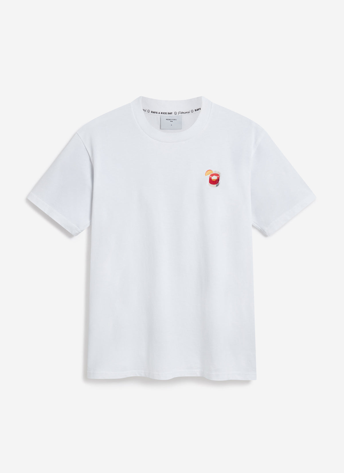 Men's Embroidered T Shirt: Negroni - Heavyweight Cotton - White | Percival