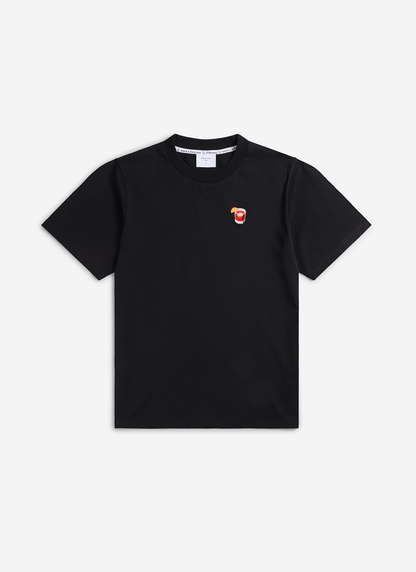 Men's Embroidered T Shirt: Negroni - Heavyweight Cotton - Black | Percival