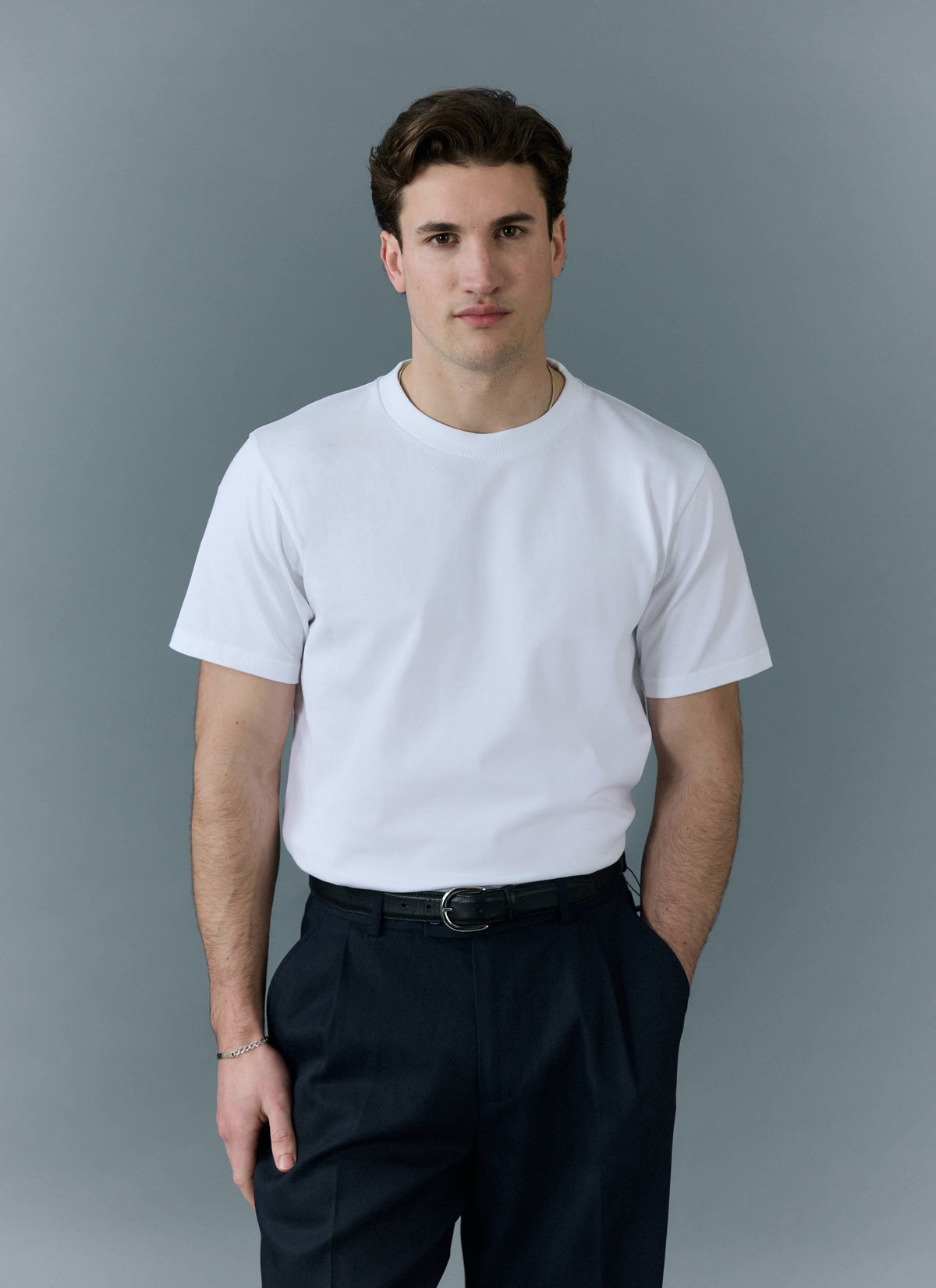Men's Plain White T Shirt - Regular Fit - Cotton | Percival