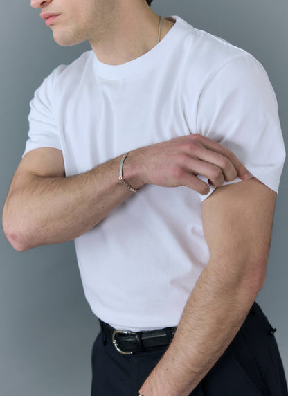 Men's Plain White T Shirt - Regular Fit - Cotton | Percival
