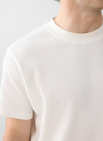Men's Waffle Short Sleeve T Shirt - Cotton - White | Percival