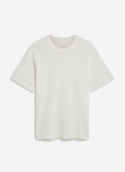 Men's Waffle Short Sleeve T Shirt - Cotton - White | Percival