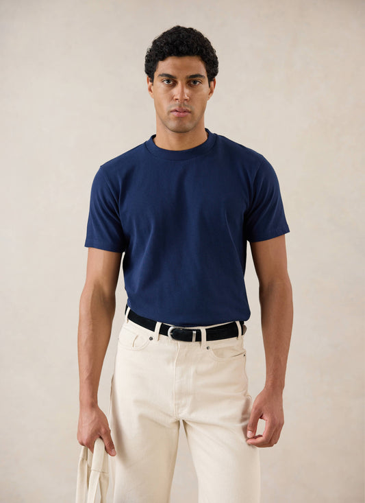 Men's Navy Regular Fit T-Shirt - Organic Cotton | Percival
