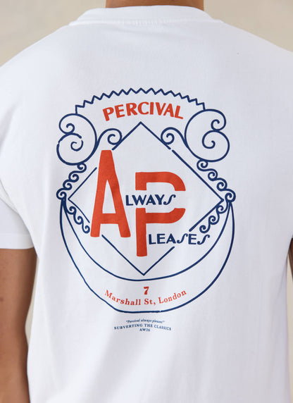 Men's Graphic White T Shirt - Cyril - Organic Cotton | Percival